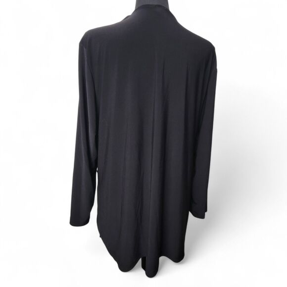 Anne Klein Women's Top 2X Black Wrap Whimsigoth Boho Chic Holiday Party Classic - Picture 2 of 4